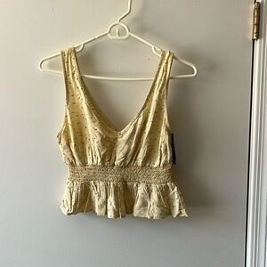 Hollister Floral Yellow Top Size XS NWT